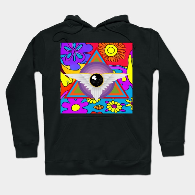 Psychedelic Flower Logo - No Text Hoodie by Mike Lawson and Friends